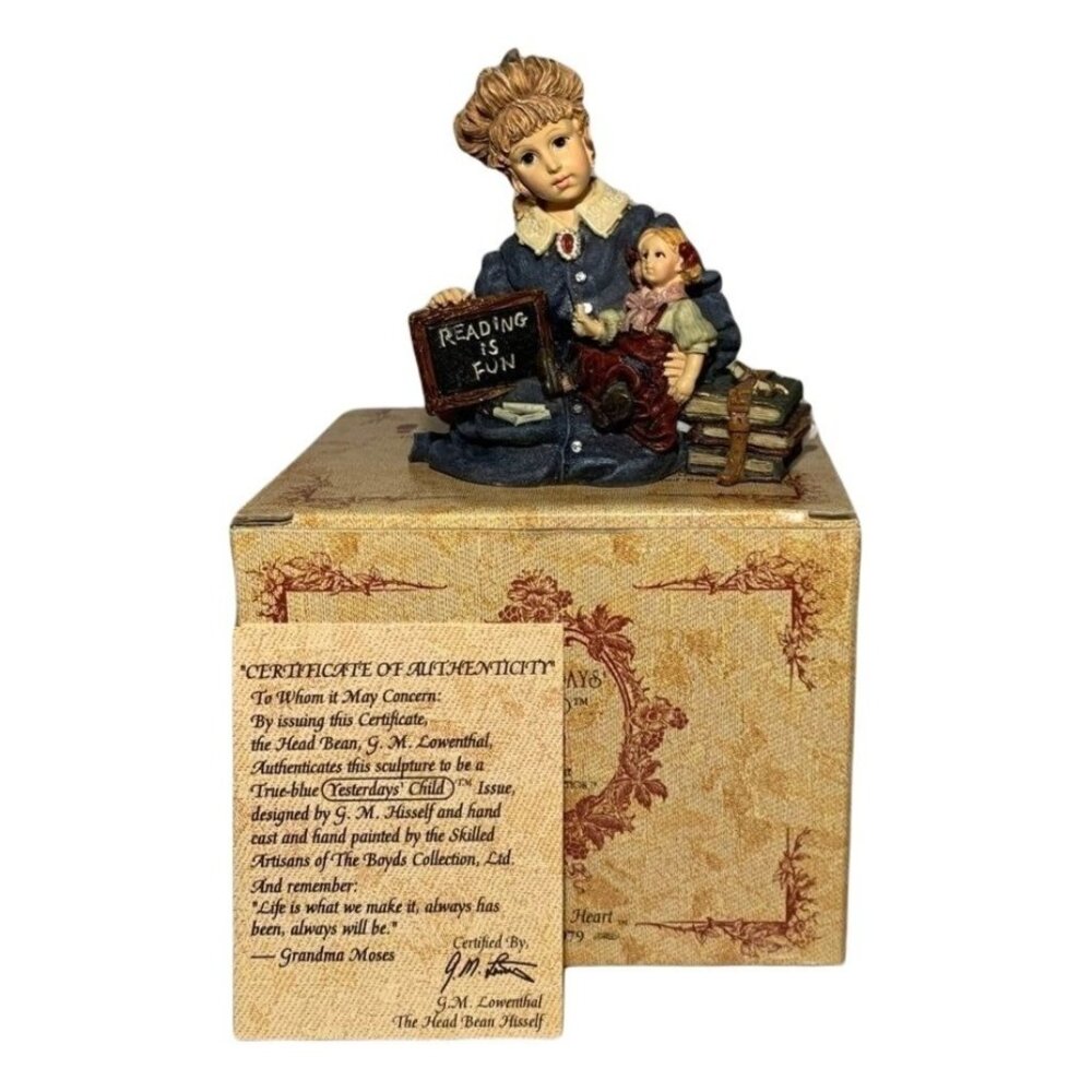 Boyds Yesterdays Child Figurine #3511 Reading Is Fun Limited Edition 1996